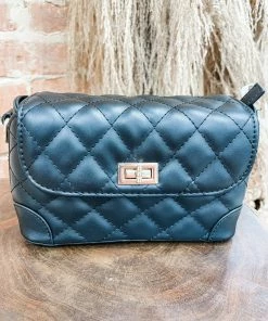 Texas Bling Jade Leather Rectangle Diamond Bag- Black