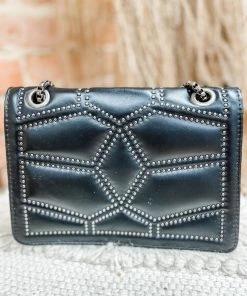 Texas Bling Chloe Black Stud Crossbody