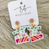 Texas Bling Happy Birthday Present Beaded Earrings