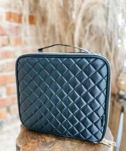 Texas Bling Bags Harley Makeup Bag- Black Quilted