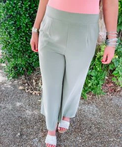 Jodifl Bottoms Penelope High Waist Solid Pants- Olive