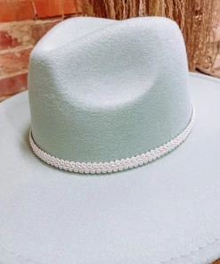 Texas Bling Saylor Wide Brim Felt Hat- Mint Hats