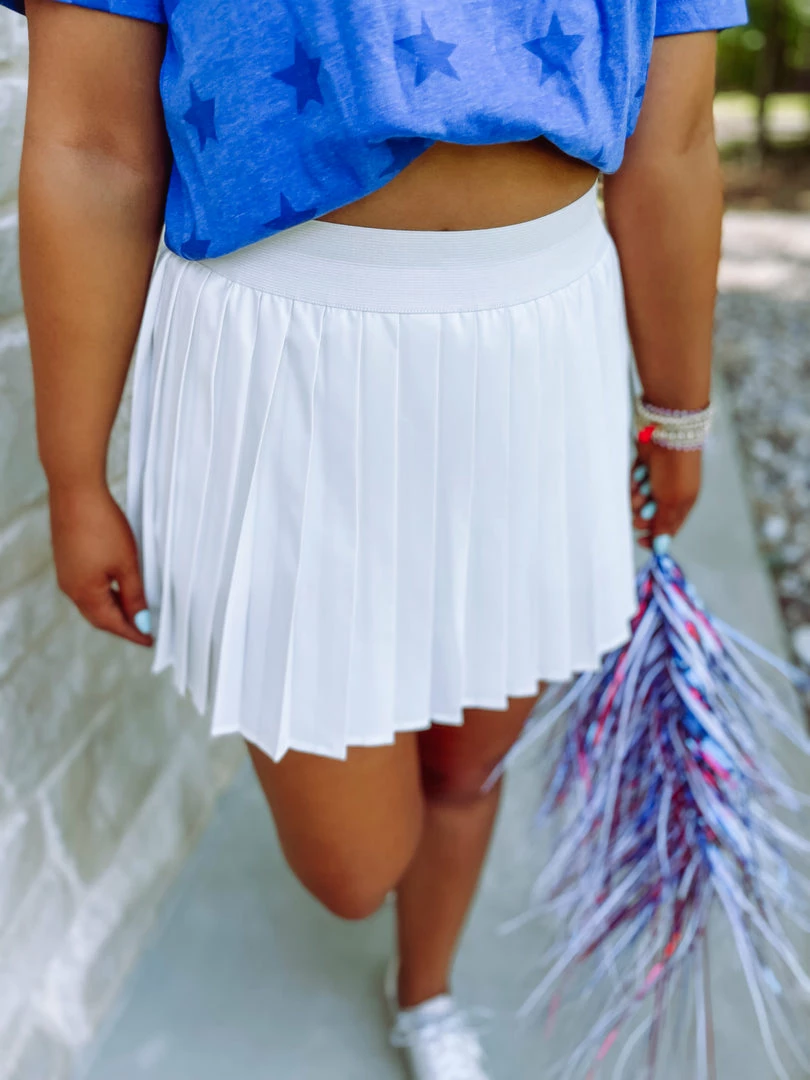 Very J Bottoms Kenna Pleated Skirt- White 2 Very J Bottoms Kenna Pleated Skirt- White