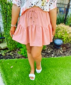 Entro Lizzie Drawstring Mini Skirt Bottoms