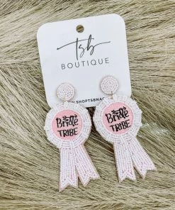 Texas Bling Bride Ribbon Beaded Earrings Jewelry