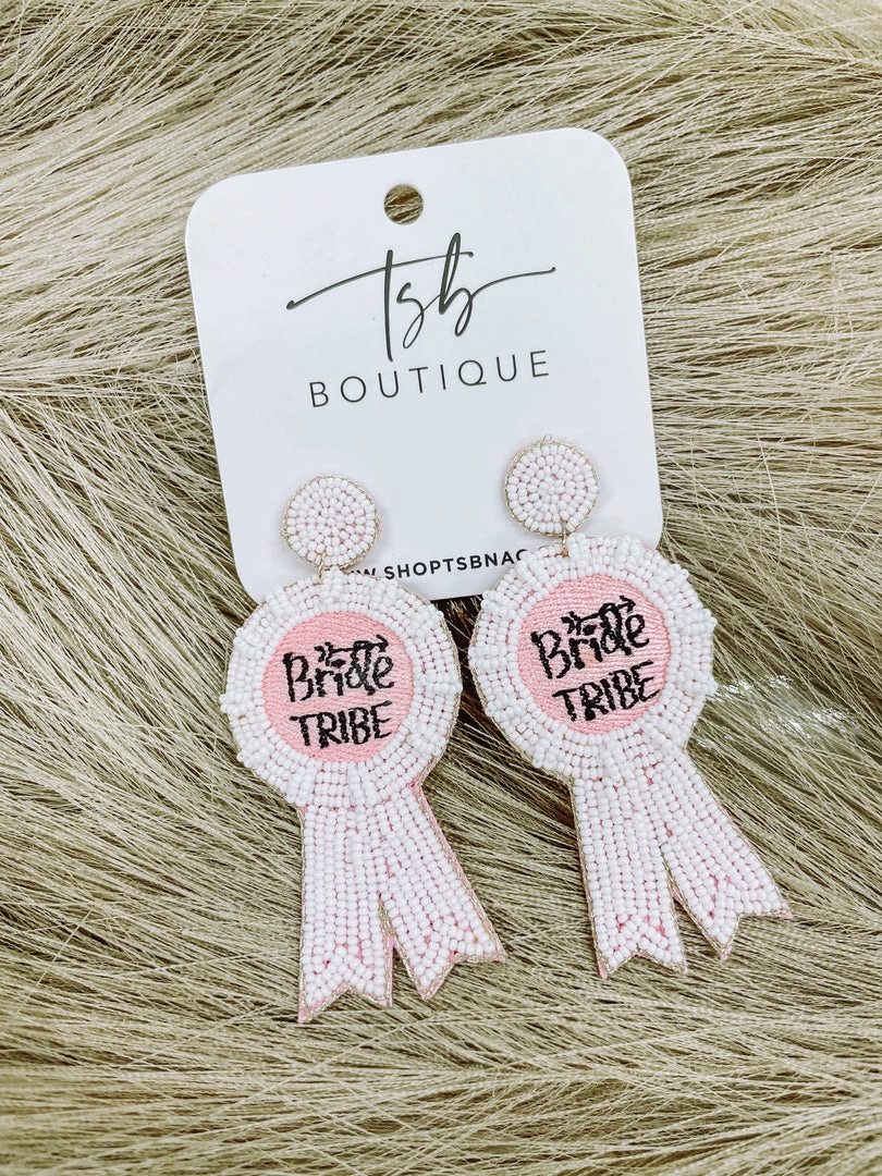 Texas Bling Bride Ribbon Beaded Earrings Jewelry 1 Texas Bling Bride Ribbon Beaded Earrings Jewelry