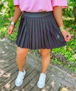 Very J Kenna Pleated Skirt- Black Bottoms