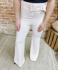 Trend Notes Ambrie High Rise Belted Flare Pants