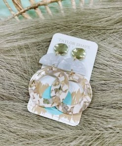 Texas Bling Rhea Acrylic Round Drop Earrings