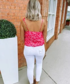 Fantastic Fawn Angie Red Floral Tank Top Tops