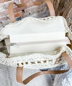 Texas Bling Maya Straw Round Beach Bag Take Me Away: Resort Edition