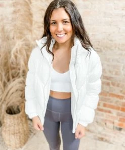 Texas Bling Farren Padded Rib V-Plunge Brami- White