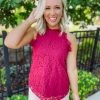 Ee:some Harper Floral Lace Tank Top- Wine Tops