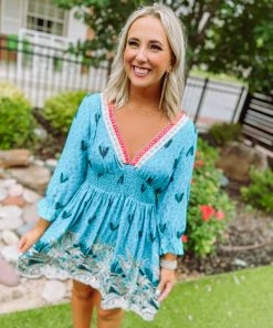 Umgee Miranda Abstract Border Print Dress 9 Umgee Miranda Abstract Border Print Dress