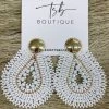 Texas Bling Mariana White Beaded Earrings