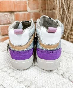 Shu Shop Shoes Rina Silver Sparkle Star Sneakers