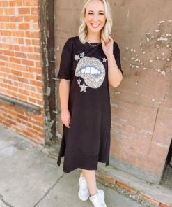 Cezele Leopard Lips T-Shirt Midi Dress Dresses