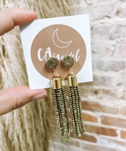 Texas Bling Toss It Fancy Earrings- Gold Jewelry