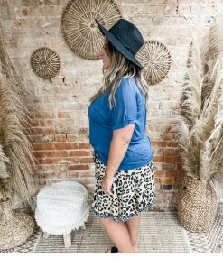 Umgee Hannah Raw Edge Button Detail Top