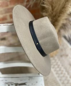 Texas Bling Leia Wide Brim Felt Hat- Khaki
