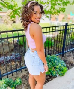 Zenana Premium Tops Taylor Seamless Cropped Tank Top- Dusty Lavender