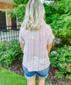 Andree Neutral Babe Daniella Rust Embroidered Tribal Top