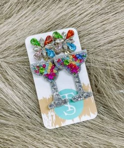 Texas Bling Summer Margarita Drop Beaded Earrings Jewelry