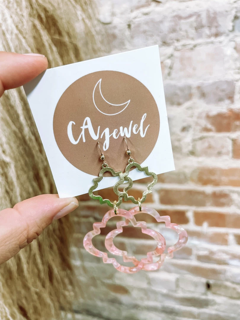 Texas Bling Jewelry Lovie Earrings- Blush 1 Texas Bling Jewelry Lovie Earrings- Blush